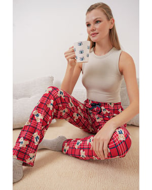 Musterte Mid-Waist Lounge-Hosen