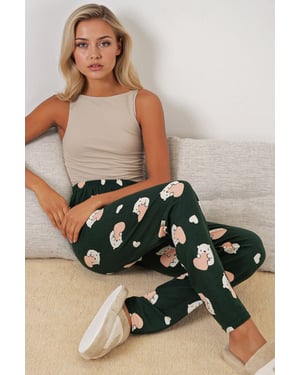 Musterte Mid-Waist Lounge-Hosen