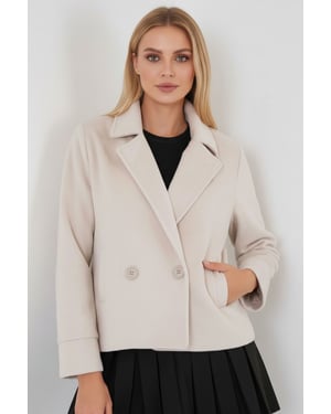 Strukturierte Doppelreiherjacke