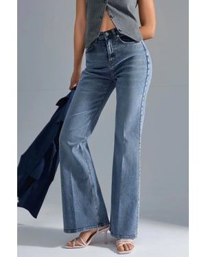 SQUALO Hohe Taillen Schlagjeans