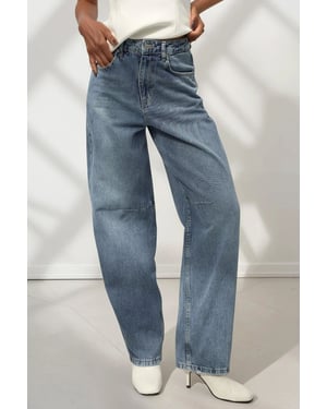 Weite Beinseiten Baggy-Jeans