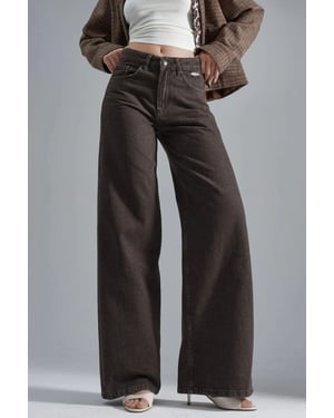 90er Jahre Hohe Taille Weite Beine Denim Jeans