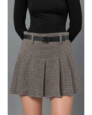 Hoch taillierte, gefältelte Mini-Shorts