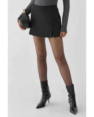 Hochtaillierte Mini-Shorts mit doppelten Schlitzen
