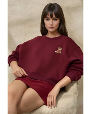 Bestickter Baumwoll-Sweatshirt im Relaxed Fit