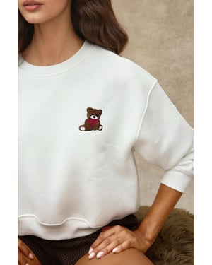 Gesticktes, lässig geschnittenes Baumwoll-Sweatshirt