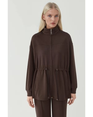 Modal Touch Langjacke mit verstellbarem Bund