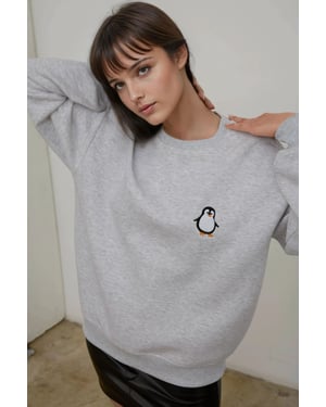 Komfort Sweatshirt mit Tiermuster und gesticktem Rundhalsausschnitt