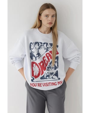Bedrucktes Rundhals-Sweatshirt