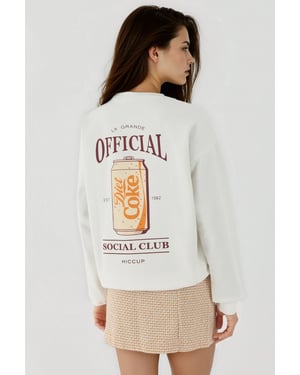 Bedruckter Rundhals-Sweatshirt