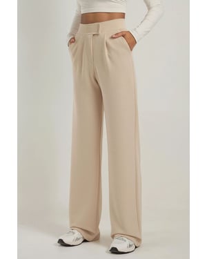 Hochtaillierte elastische Crepe Palazzo-Hose