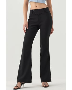Tapered Flared Pants mit niedrigem Bund