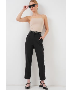 Regular Fit gerade geschnittene Hose mit Reißverschlussverschluss