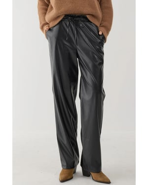 Faux-Leder Gerade Leggings mit Elastischem Bund