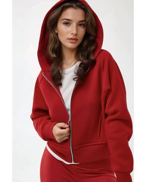 Lockere Passform mit Reißverschluss Hoodie