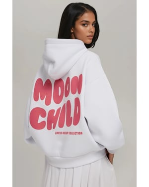 Übergroßer bedruckter Kapuzenpullover