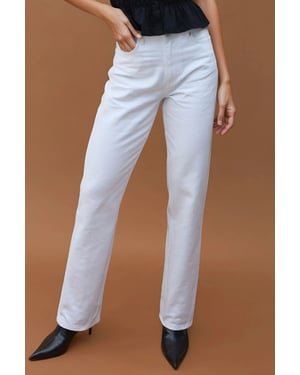 Hochtaillierte Gerade Jeans
