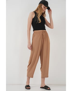 Strukturierte Salwar-Hosen mit Kordelzugbund