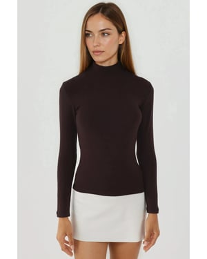 Ultraweiches Slim Fit Rollkragen-Strickoberteil