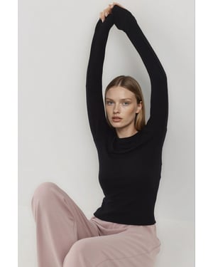 Ultraweiches Slim-Fit Rundhals langärmliges Basic-Top