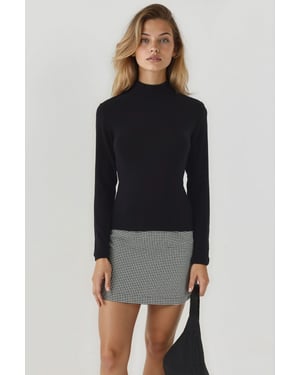 Ultraweicher Touch Slim Fit Rollkragen Strickoberteil