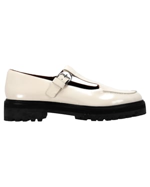 Reformation Mary Jane Ballerinas aus weißem Leder