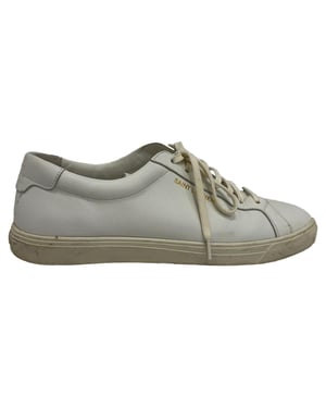 Saint Laurent Andy Low-Top-Sneaker aus weißem Kalbsleder