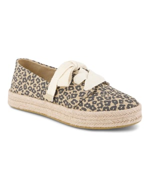 TOMS Carolina Lace Up Baumwoll Espadrilles Für Frauen In Haferflockenfarbe