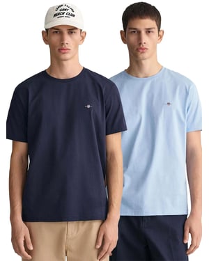 Gant | 2er-Pack Herren Rundhals Shield T-Shirt
