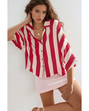 Lässiges gestreiftes Button-Up-Hemd