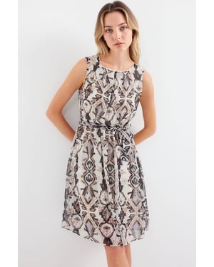 Mini-Kleid mit Bindeband und Schleifen-Detail