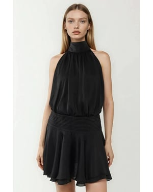 Strukturiertes Rollkragen-Minikleid