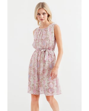 Mini-Kleid mit Bindeband und Schleifendetail