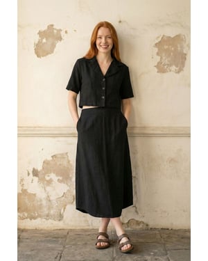 Crop-Shirt & Midi-Rock Co-Ord Set
