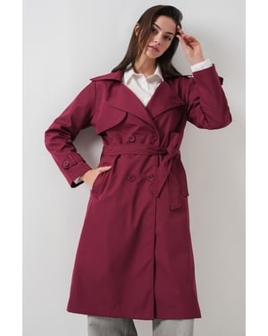 Doppelt gelegter langer Trenchcoat