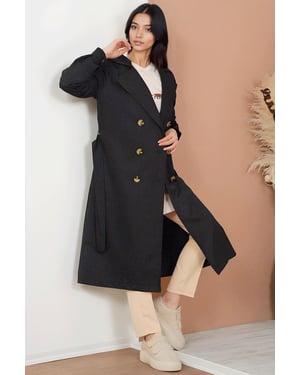 Doppeltbreasted langer Trenchcoat