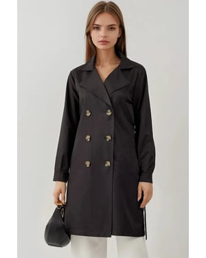 Doppelreiher Elastischer Trenchcoat