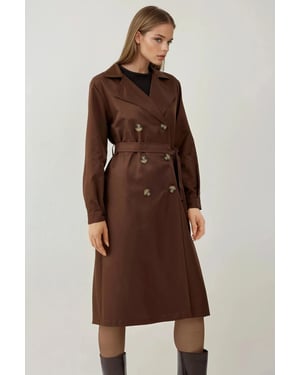 Doppelreihiger langer Trenchcoat