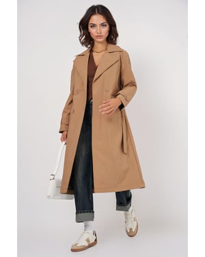 Doppelt gefütterter langer Trenchcoat