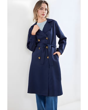 Doppelreihiger langer Trenchcoat