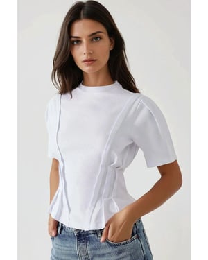 Figurbetontes Rundhals-T-Shirt