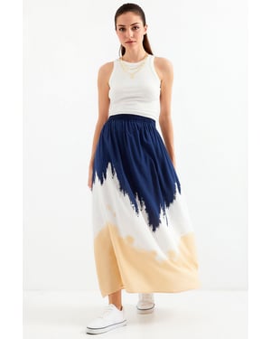 Gradient-Maxi-Rock mit elastischem Bund