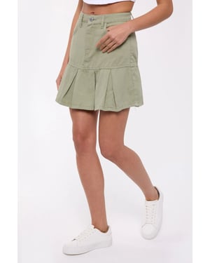 Plissierter Hohe Taille Minirock