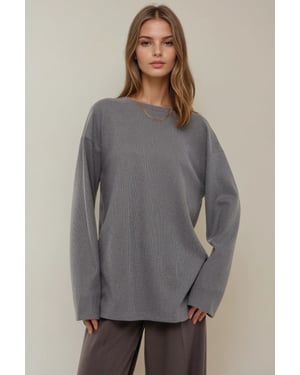 Crew-Neck-Waffelpullover