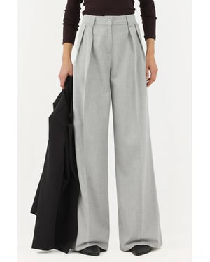 Hochtaillierte Palazzo-weitbeinige Hose