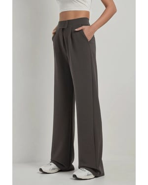Hochtaillierte elastische Crepe Palazzo-Hose