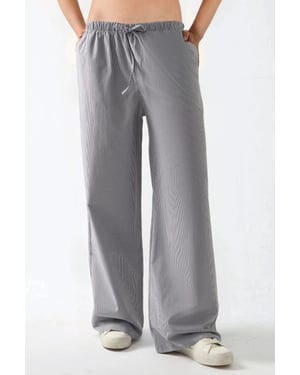 Hiccup Elastische Baumwoll-Loungehose mit Streifen und Gummibund - Mehrfarbig