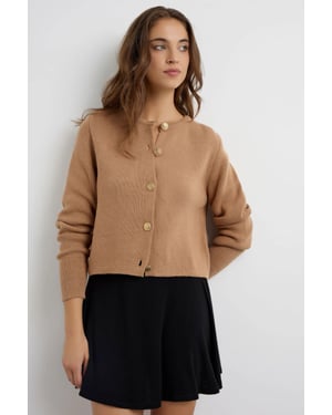 Knopf-Strickcardigan