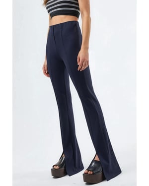 Hoch taillierte Flare-Leggings mit Schlitz