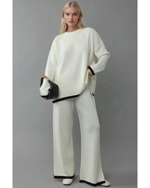 Pullover & Weitgeschnittene Hose Strick Co-Ord-Set